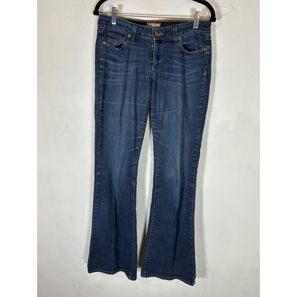 Paige Jeans Women 27 Dark Wash Bootcut Flare Stretch Denim Low Rise